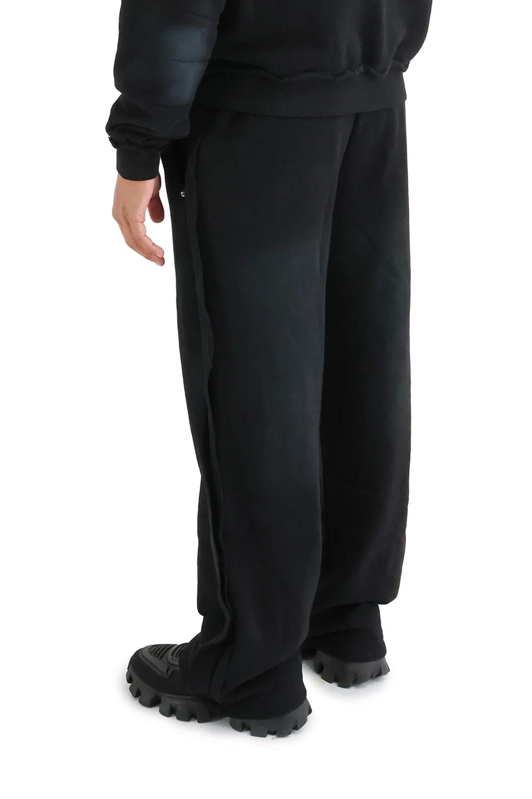 Distressed Acid Wash Stud Wide Leg Joggers 400GSM back