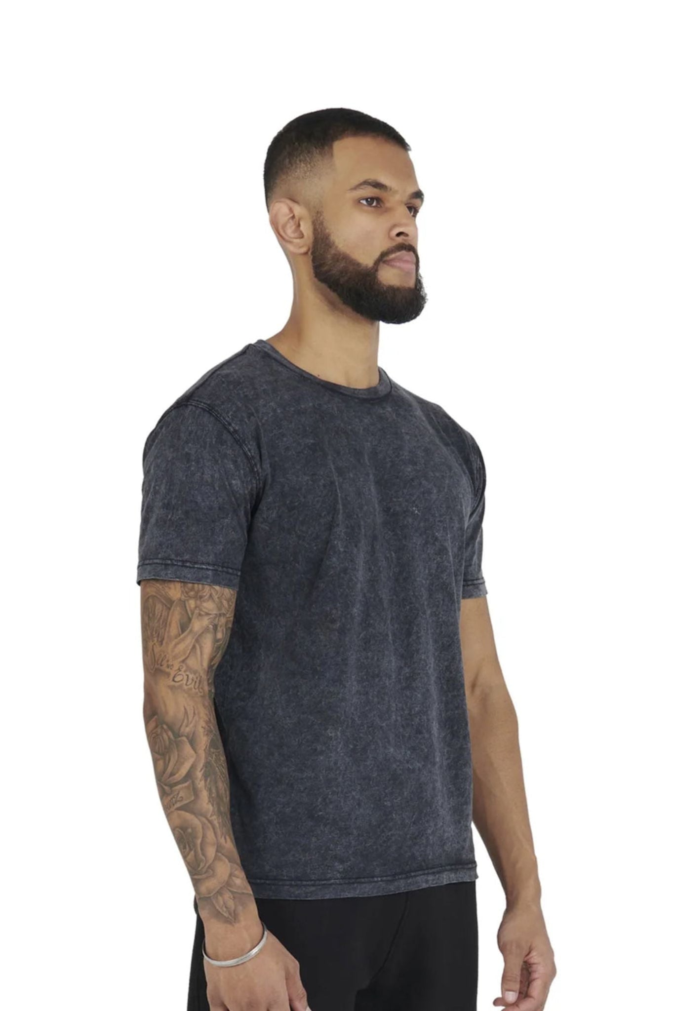 Essential Regular Fit T shirt 180GSM acid wash front