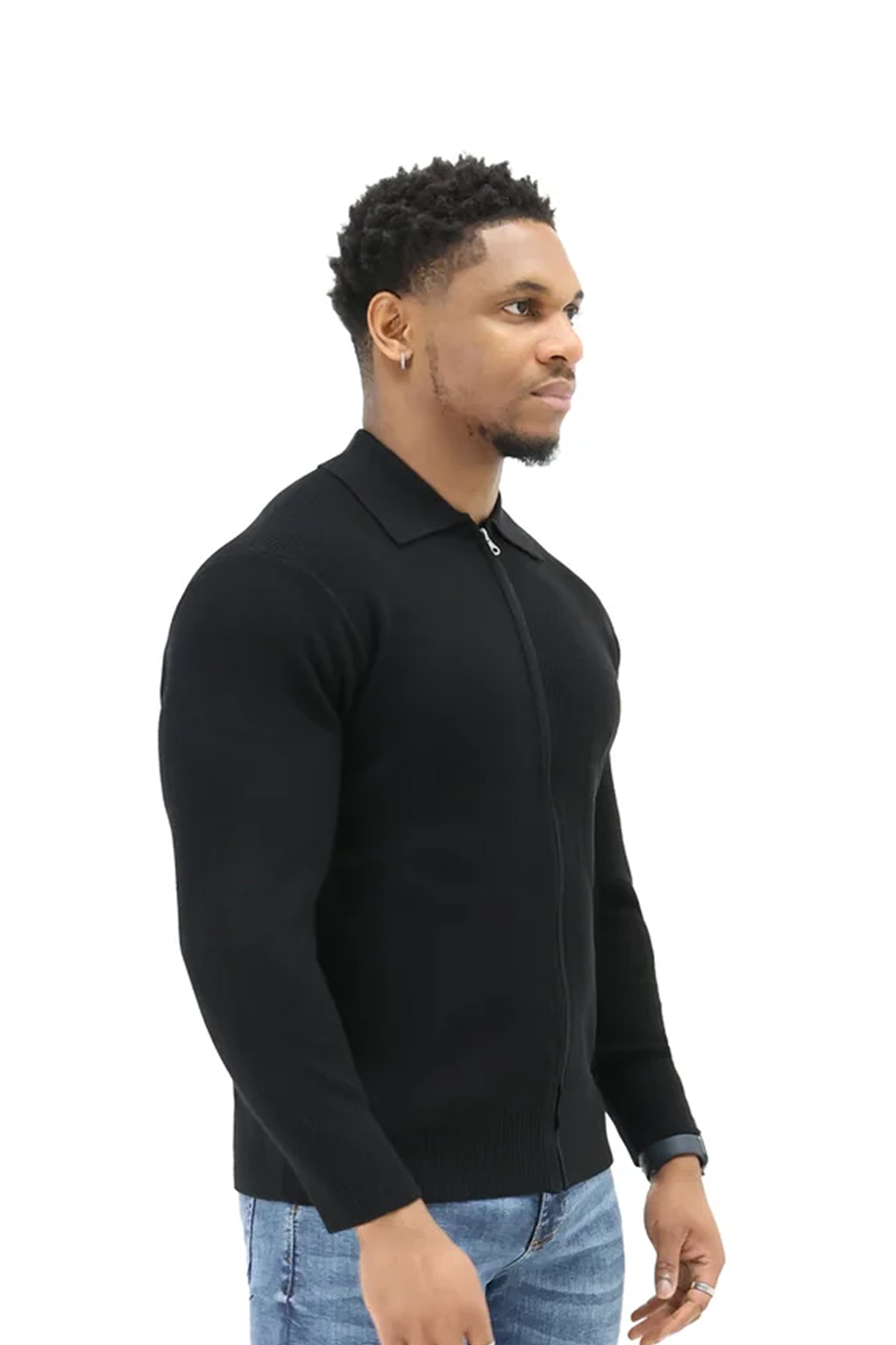 Luxury_Silk_Full_Zip_Wool_Knit_Jumpers_black_front