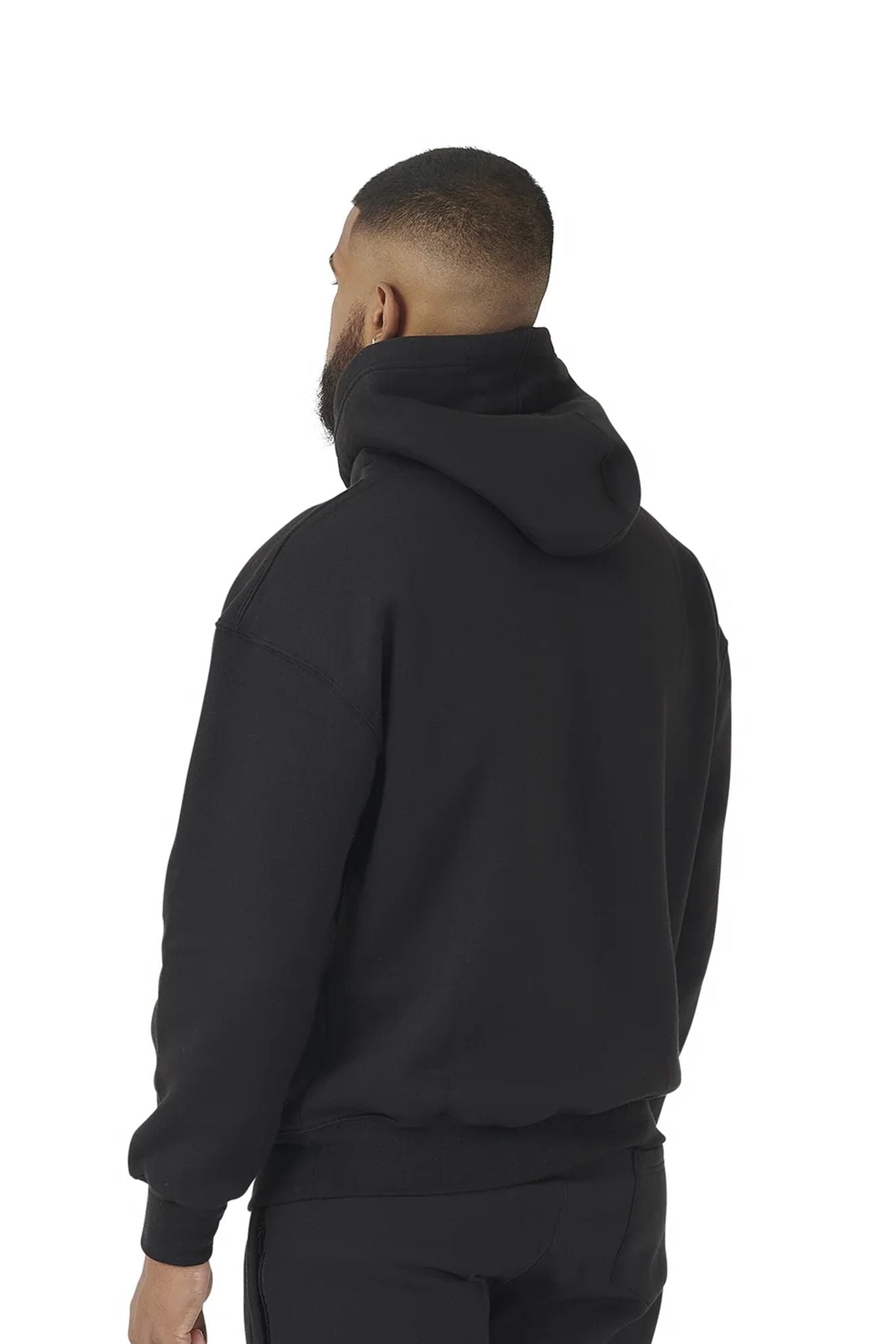Oversized Hoodie 330GSM black male back