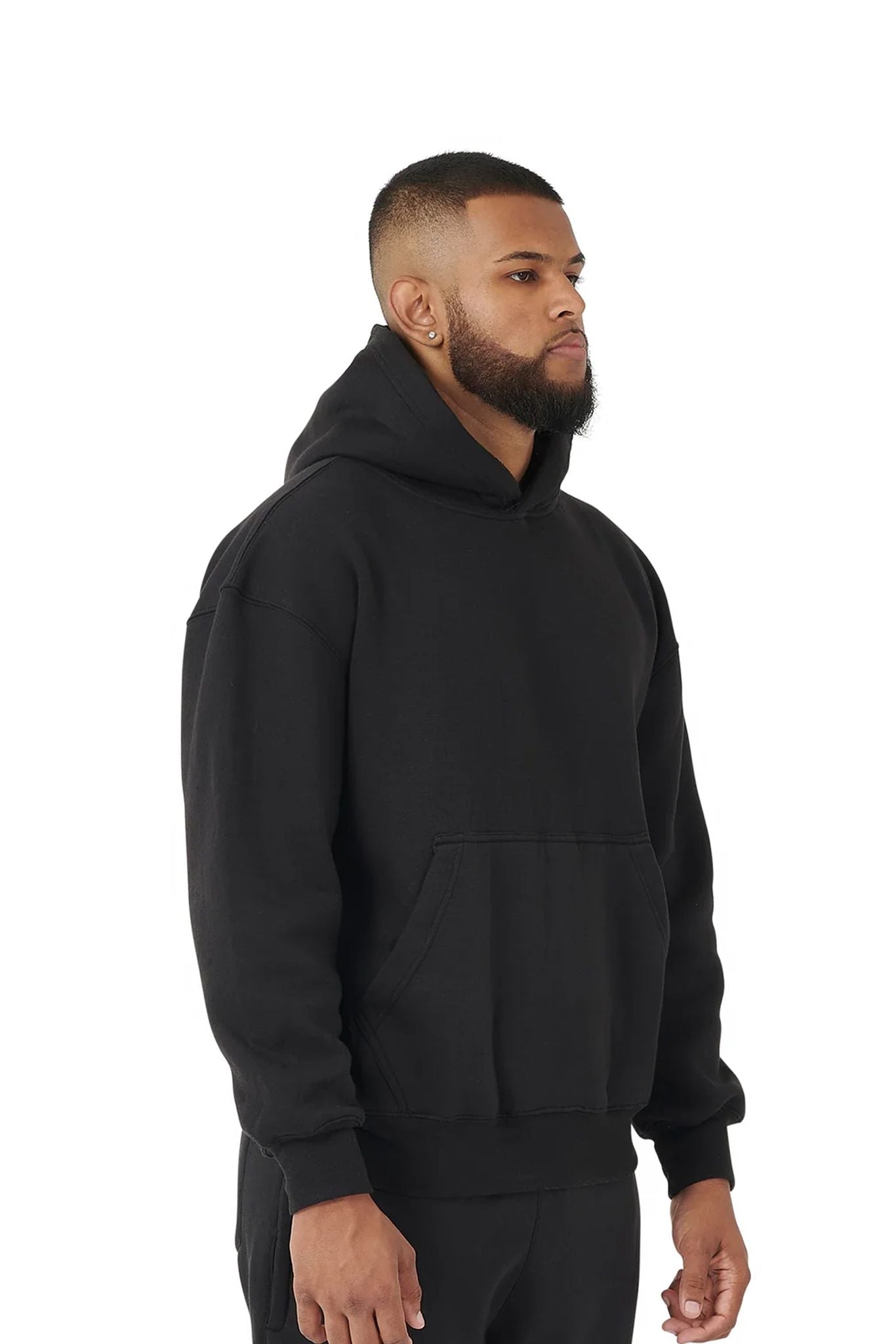 Oversized Hoodie 330GSM black male front