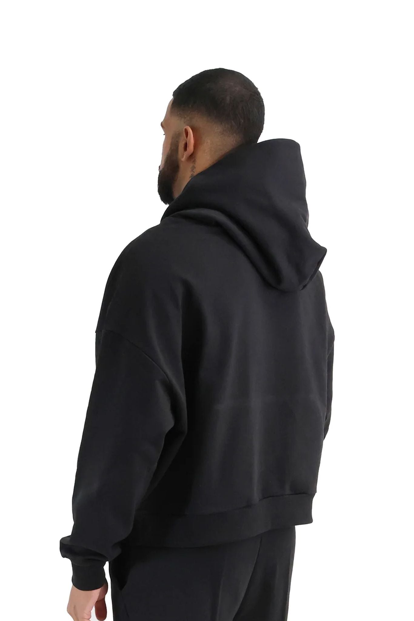 Oversized Slightly Cropped Hoodie 420GSM black back