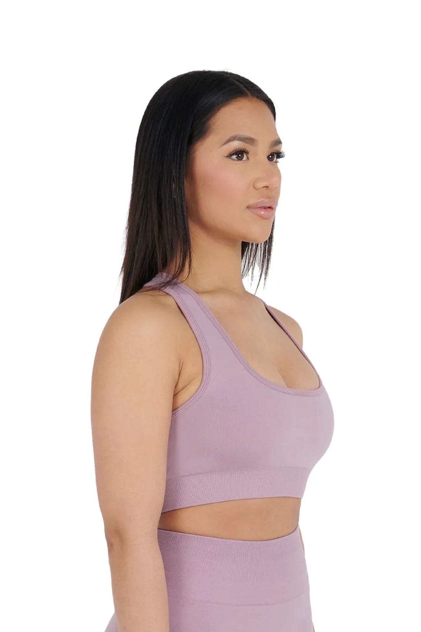 Premium Yoga Thick Strap Bralet dusty pink front