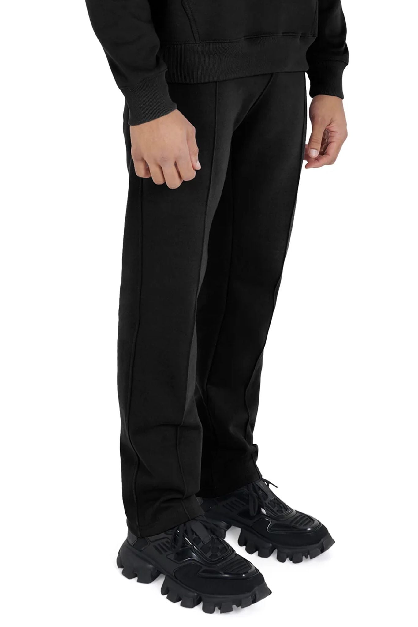 Ultra Luxury Straight Leg Joggers 550GSM black front