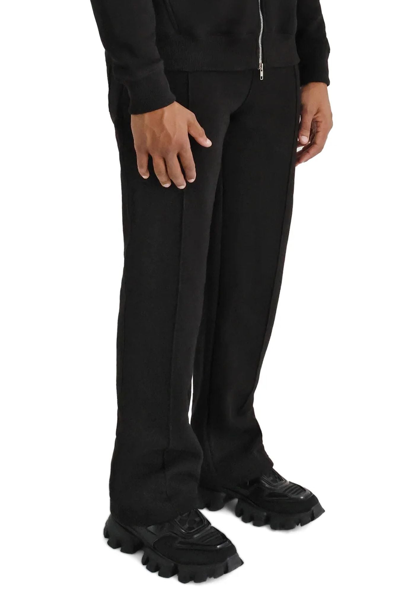 Ultra Luxury Wide Leg Joggers 550GSM black front
